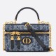 Perfette Qualità Repliche Dior 30 Montaigne Mini Vanity Case Blu Denim Oblique Jacquard Imitazione
