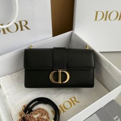 Miglior Falso Borsa Dior 30 Montaigne East-West con catena Pelle di vitello nera Economiche Premium