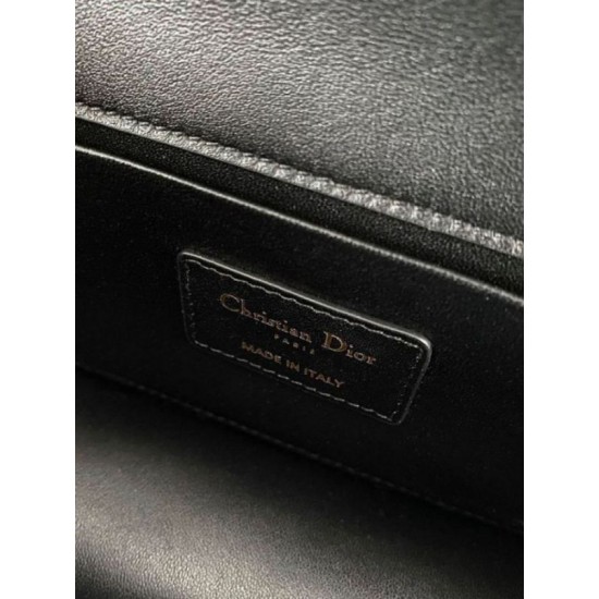 Miglior Falso Borsa Dior 30 Montaigne East-West con catena Pelle di vitello nera Economiche Premium