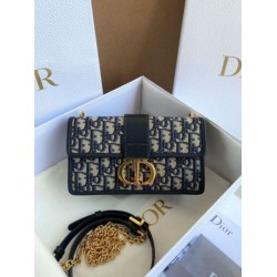 Miglior Falso Borsa Dior 30 Montaigne East-West con catena Jacquard obliquo blu Economiche Premium