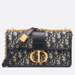 Miglior Falso Borsa Dior 30 Montaigne East-West con catena Jacquard obliquo blu Economiche Premium