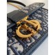 Miglior Falso Borsa Dior 30 Montaigne East-West con catena Jacquard obliquo blu Economiche Premium
