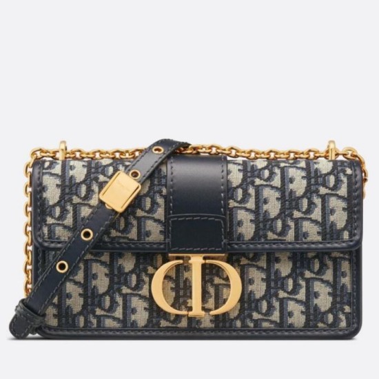 Miglior Falso Borsa Dior 30 Montaigne East-West con catena Jacquard obliquo blu Economiche Premium