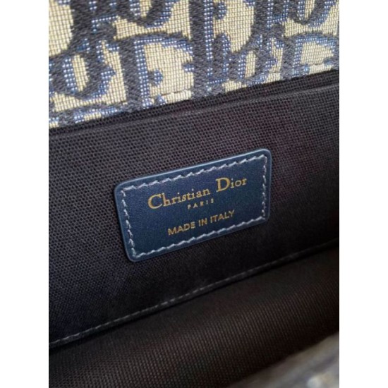 Miglior Falso Borsa Dior 30 Montaigne East-West con catena Jacquard obliquo blu Economiche Premium