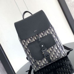Perfette Qualità Repliche Zaino Dior Saddle con Patta Jacquard Beige Obliquo Imitazione
