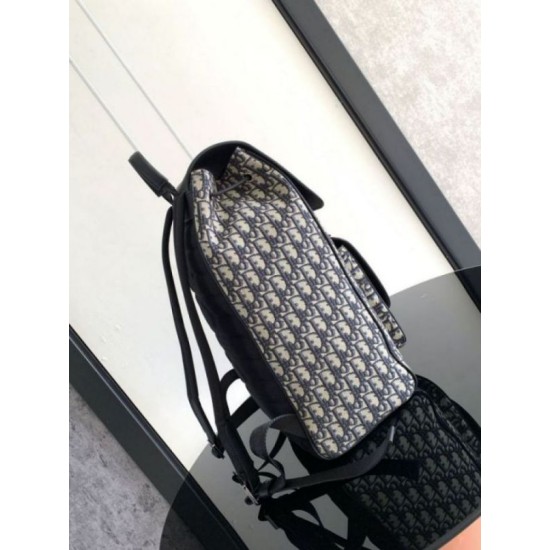 Perfette Qualità Repliche Zaino Dior Saddle con Patta Jacquard Beige Obliquo Imitazione