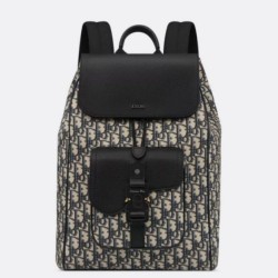 Perfette Qualità Repliche Zaino Dior Saddle con Patta Jacquard Beige Obliquo Imitazione