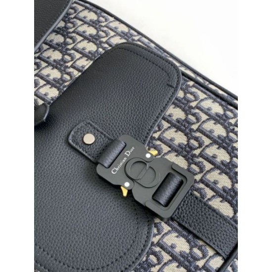 Perfette Qualità Repliche Zaino Dior Saddle con Patta Jacquard Beige Obliquo Imitazione