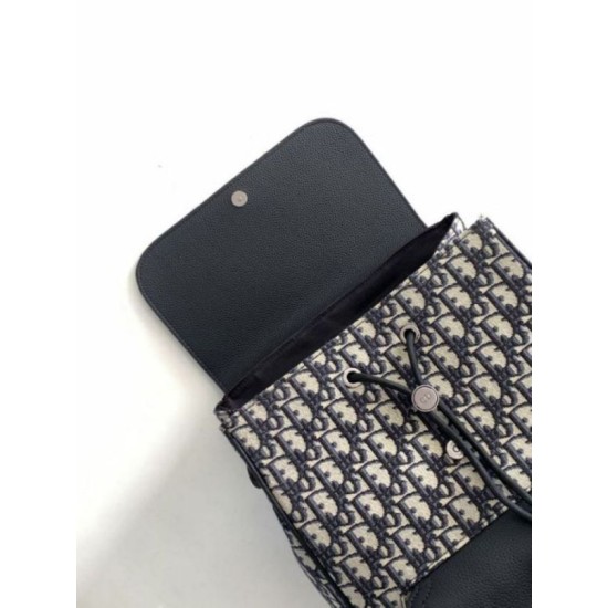 Perfette Qualità Repliche Zaino Dior Saddle con Patta Jacquard Beige Obliquo Imitazione