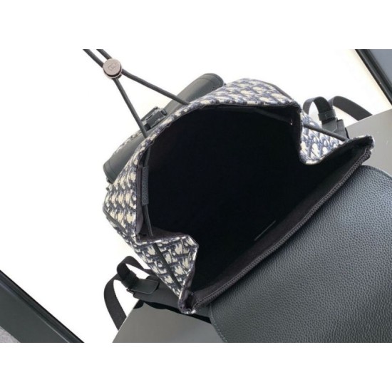 Perfette Qualità Repliche Zaino Dior Saddle con Patta Jacquard Beige Obliquo Imitazione
