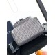 Perfette Qualità Repliche Zaino Dior Saddle con Patta Jacquard Grigio Obliquo Imitazione