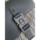 Perfette Qualità Repliche Zaino Dior Saddle con Patta Jacquard Grigio Obliquo Imitazione