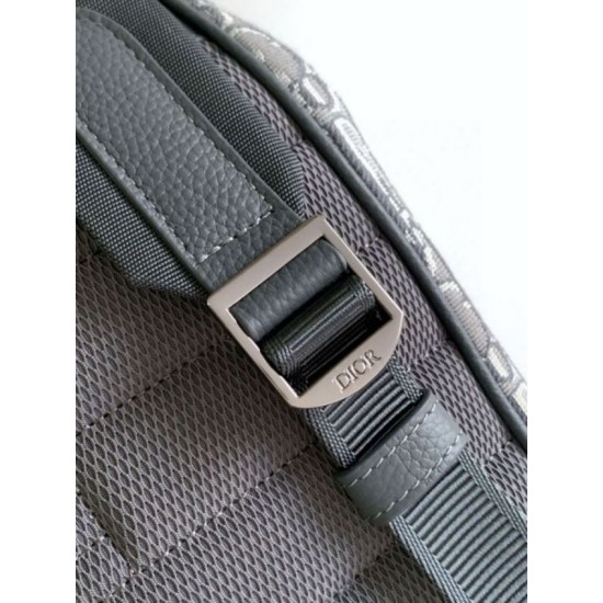 Perfette Qualità Repliche Zaino Dior Saddle con Patta Jacquard Grigio Obliquo Imitazione