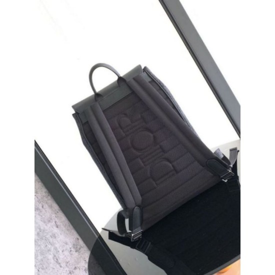 Replica perfetta Dior Saddle Zaino con patta Nero Oblique Jacquard Imitazione Outlet Online