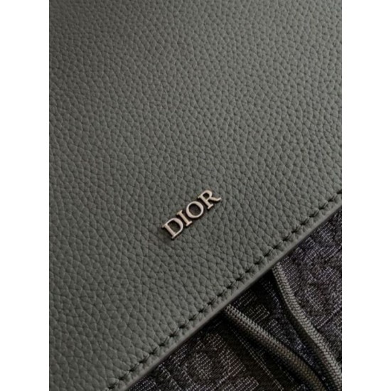 Replica perfetta Dior Saddle Zaino con patta Nero Oblique Jacquard Imitazione Outlet Online