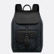 Replica perfetta Dior Saddle Zaino con patta Nero Oblique Jacquard Imitazione Outlet Online