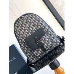 Migliore Repliche Dior Saddle Zaino con cerniera Beige Oblique Jacquard Economiche Outlet Online
