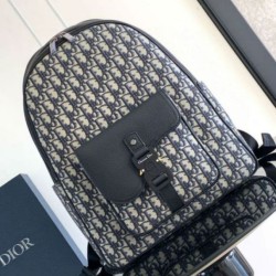 Migliore Repliche Dior Saddle Zaino con cerniera Beige Oblique Jacquard Economiche Outlet Online