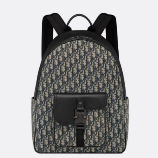 Migliore Repliche Dior Saddle Zaino con cerniera Beige Oblique Jacquard Economiche Outlet Online