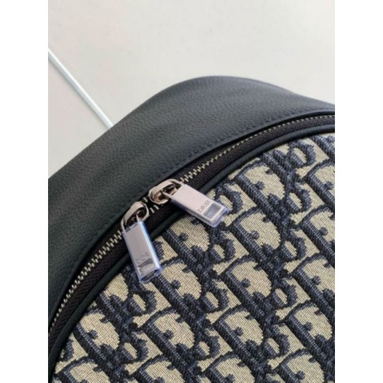 Migliore Repliche Dior Saddle Zaino con cerniera Beige Oblique Jacquard Economiche Outlet Online