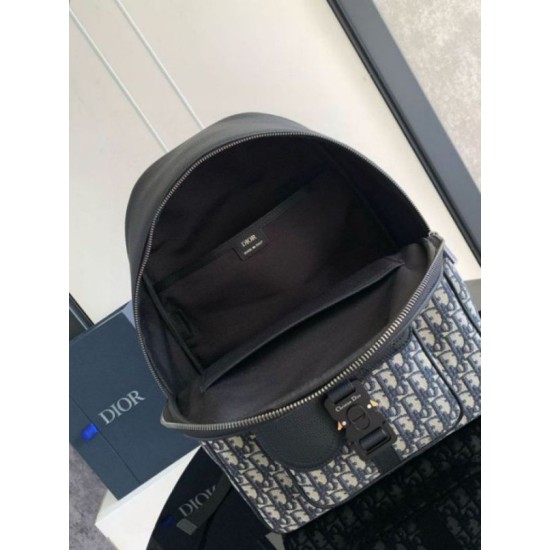 Migliore Repliche Dior Saddle Zaino con cerniera Beige Oblique Jacquard Economiche Outlet Online