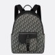 Migliore Repliche Dior Saddle Zaino con cerniera Beige Oblique Jacquard Economiche Outlet Online