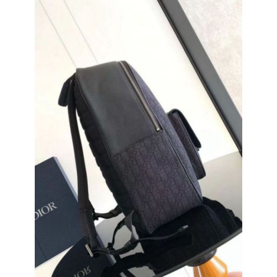 Migliore Repliche Dior Saddle Zaino con cerniera Nero Oblique Jacquard Economiche Outlet Online