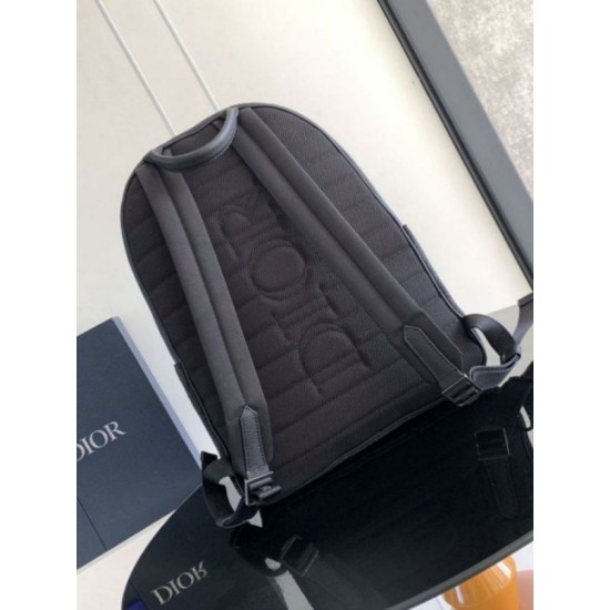 Migliore Repliche Dior Saddle Zaino con cerniera Nero Oblique Jacquard Economiche Outlet Online