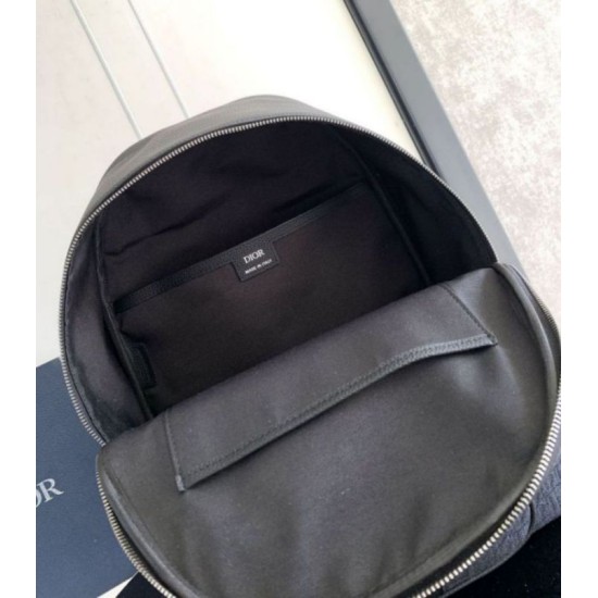 Migliore Repliche Dior Saddle Zaino con cerniera Nero Oblique Jacquard Economiche Outlet Online