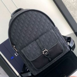 Migliore Repliche Dior 8 Backpack Black Dior Oblique Jacquard Economiche Outlet Online