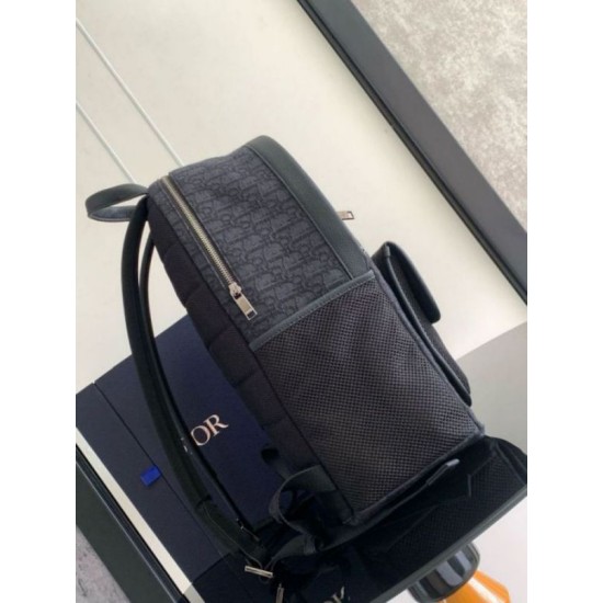 Migliore Repliche Dior 8 Backpack Black Dior Oblique Jacquard Economiche Outlet Online