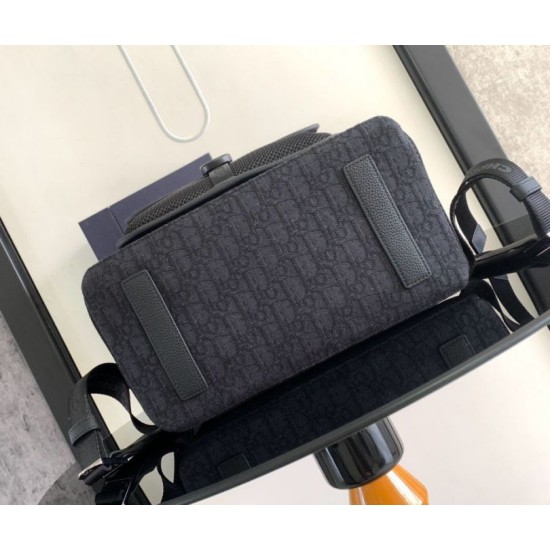 Migliore Repliche Dior 8 Backpack Black Dior Oblique Jacquard Economiche Outlet Online