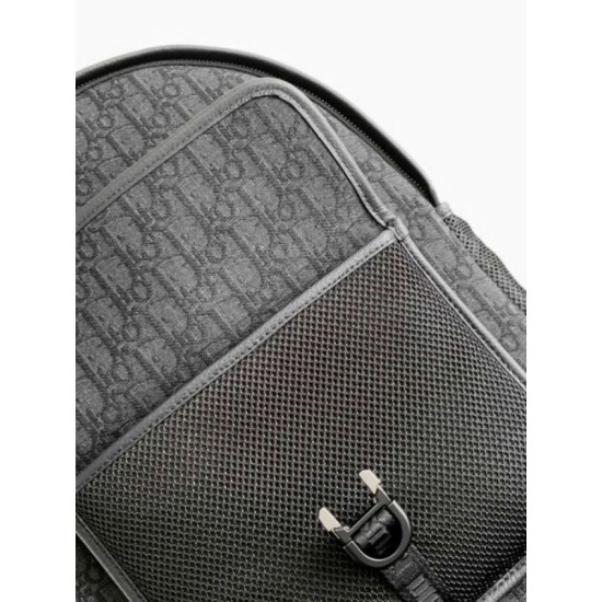 Migliore Repliche Dior 8 Backpack Black Dior Oblique Jacquard Economiche Outlet Online