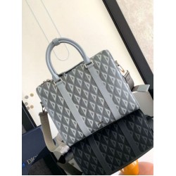 Perfette Qualità Repliche Valigetta Dior Lingot Tela grigia CD Diamond Imitazione