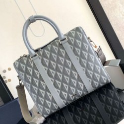 Perfette Qualità Repliche Valigetta Dior Lingot Tela grigia CD Diamond Imitazione