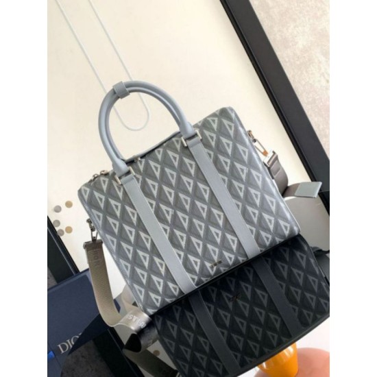 Perfette Qualità Repliche Valigetta Dior Lingot Tela grigia CD Diamond Imitazione