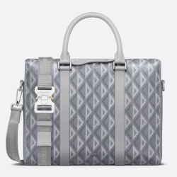 Perfette Qualità Repliche Valigetta Dior Lingot Tela grigia CD Diamond Imitazione