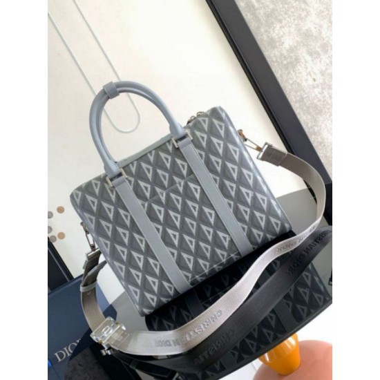 Perfette Qualità Repliche Valigetta Dior Lingot Tela grigia CD Diamond Imitazione