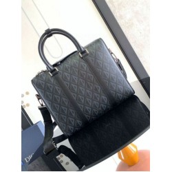 Perfette Qualità Repliche Valigetta Dior Lingot Nera CD Diamond Canvas Imitazione