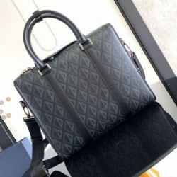 Perfette Qualità Repliche Valigetta Dior Lingot Nera CD Diamond Canvas Imitazione