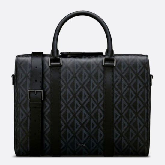 Perfette Qualità Repliche Valigetta Dior Lingot Nera CD Diamond Canvas Imitazione