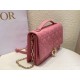 Replica perfetta Borsa Dior Miss Dior con manico superiore Melocoton Rosa Cannage Agnello Imitazione Outlet Online