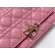 Replica perfetta Borsa Dior Miss Dior con manico superiore Melocoton Rosa Cannage Agnello Imitazione Outlet Online