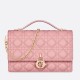 Replica perfetta Borsa Dior Miss Dior con manico superiore Melocoton Rosa Cannage Agnello Imitazione Outlet Online