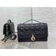 Miglior Falso Borsa Dior Miss Dior con manico superiore Pelle di agnello Cannage nera Economiche Premium