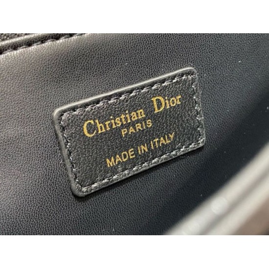 Miglior Falso Borsa Dior Miss Dior con manico superiore Pelle di agnello Cannage nera Economiche Premium