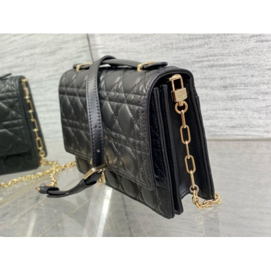 Miglior Falso Borsa Dior Miss Dior con manico superiore Pelle di agnello Cannage nera Economiche Premium