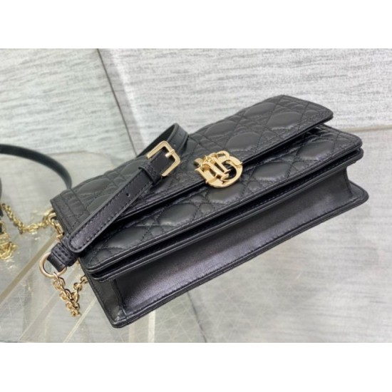 Miglior Falso Borsa Dior Miss Dior con manico superiore Pelle di agnello Cannage nera Economiche Premium