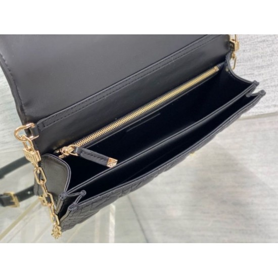 Miglior Falso Borsa Dior Miss Dior con manico superiore Pelle di agnello Cannage nera Economiche Premium