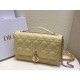 Miglior Falso Borsa Dior Miss Dior con manico superiore Pelle di agnello Cannage giallo pastello Economiche Premium